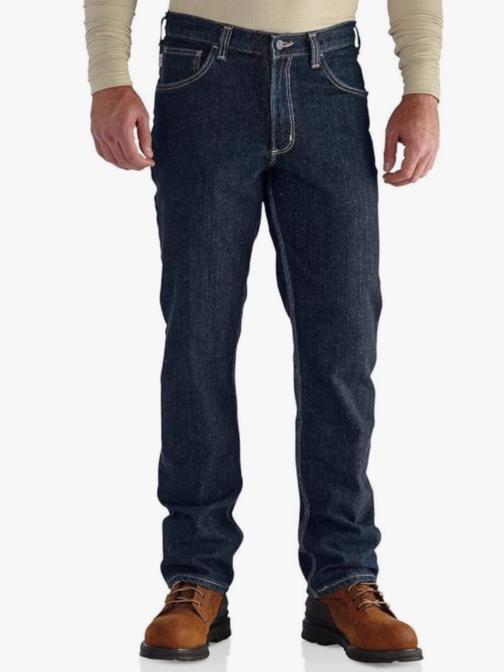 Carhartt Men's Medium Blue Flame Resistant Traditional Fit Denim Jeans - 38/32 - Picture 4 of 5